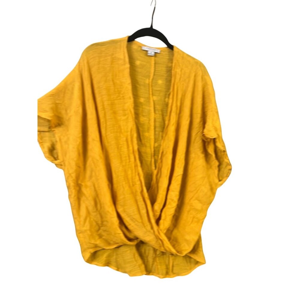 Favlux mustard yellow gold wrap shirt V-neck medium gauze boho